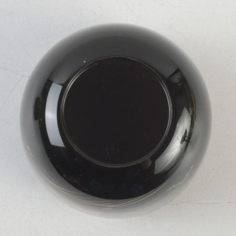 茶道具　輪島塗　平野桂山作　源氏車蒔絵　中棗　共箱　V　9252