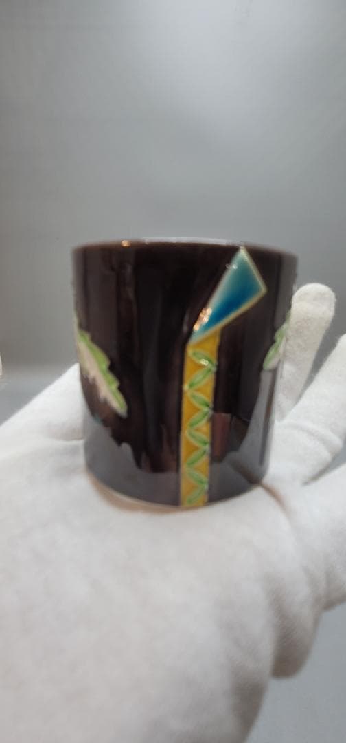 茶道具 中村翠嵐作 紫 鳳凰 蓋置 共箱