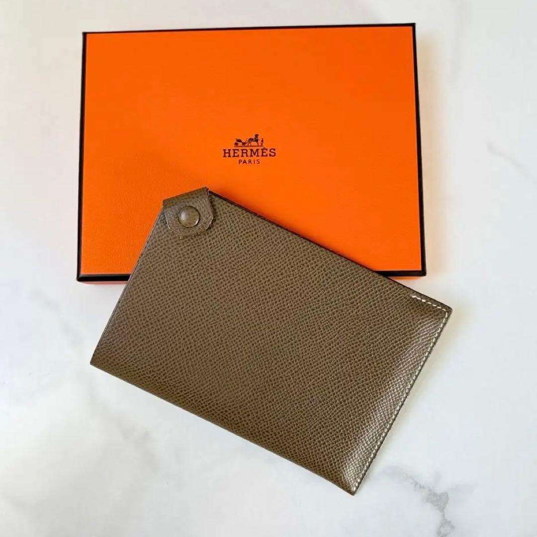 HERMES ターマック PM エトゥープ X刻印 パスポートケース