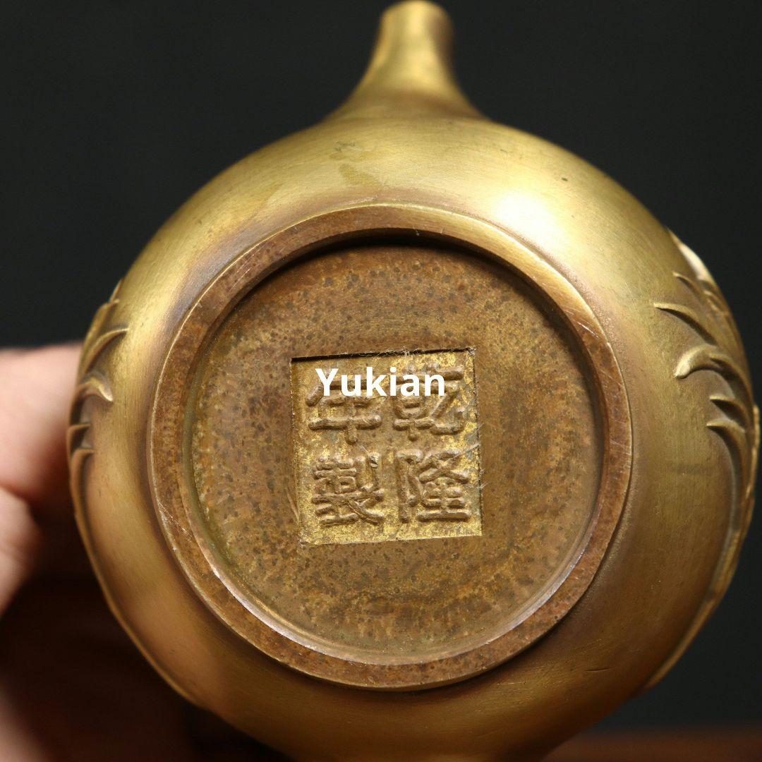 銅器 仙鶴茶壺 茶道具 置物 彫刻 工芸品 家具 装飾品 美術品