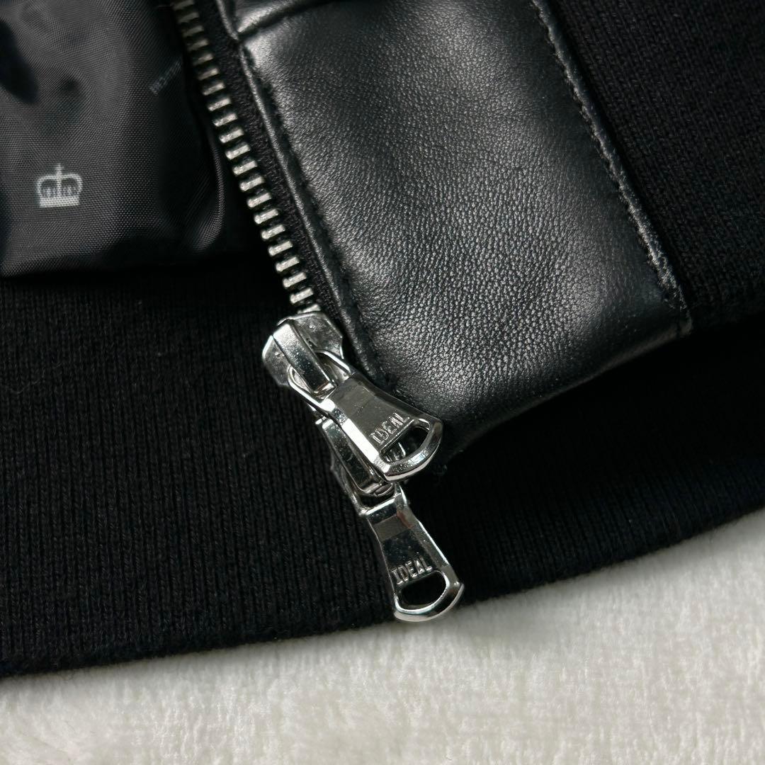 美品 タケオキクチ 羊革 ラムレザー A-2 シングルライダースジャケットM黒