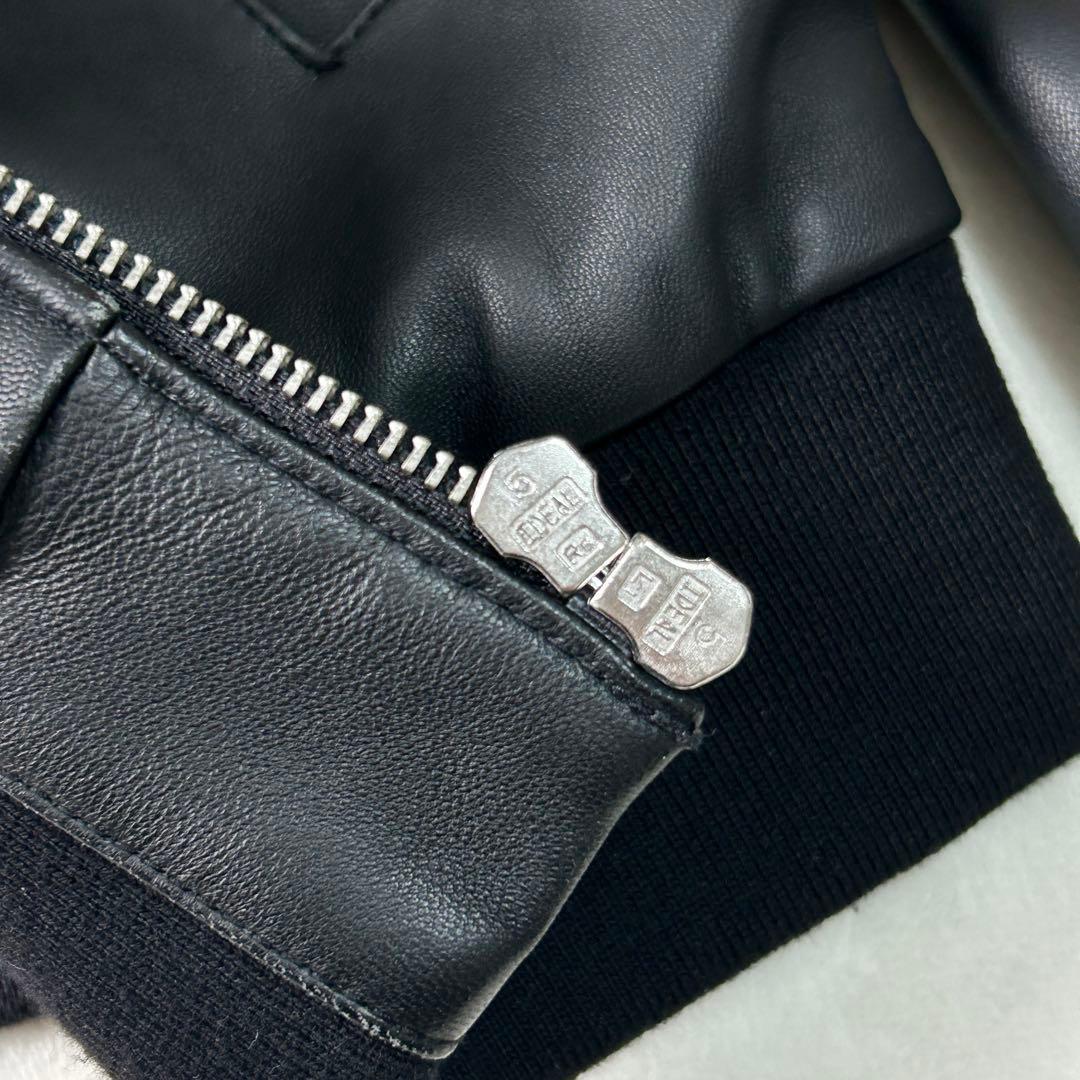 美品 タケオキクチ 羊革 ラムレザー A-2 シングルライダースジャケットM黒