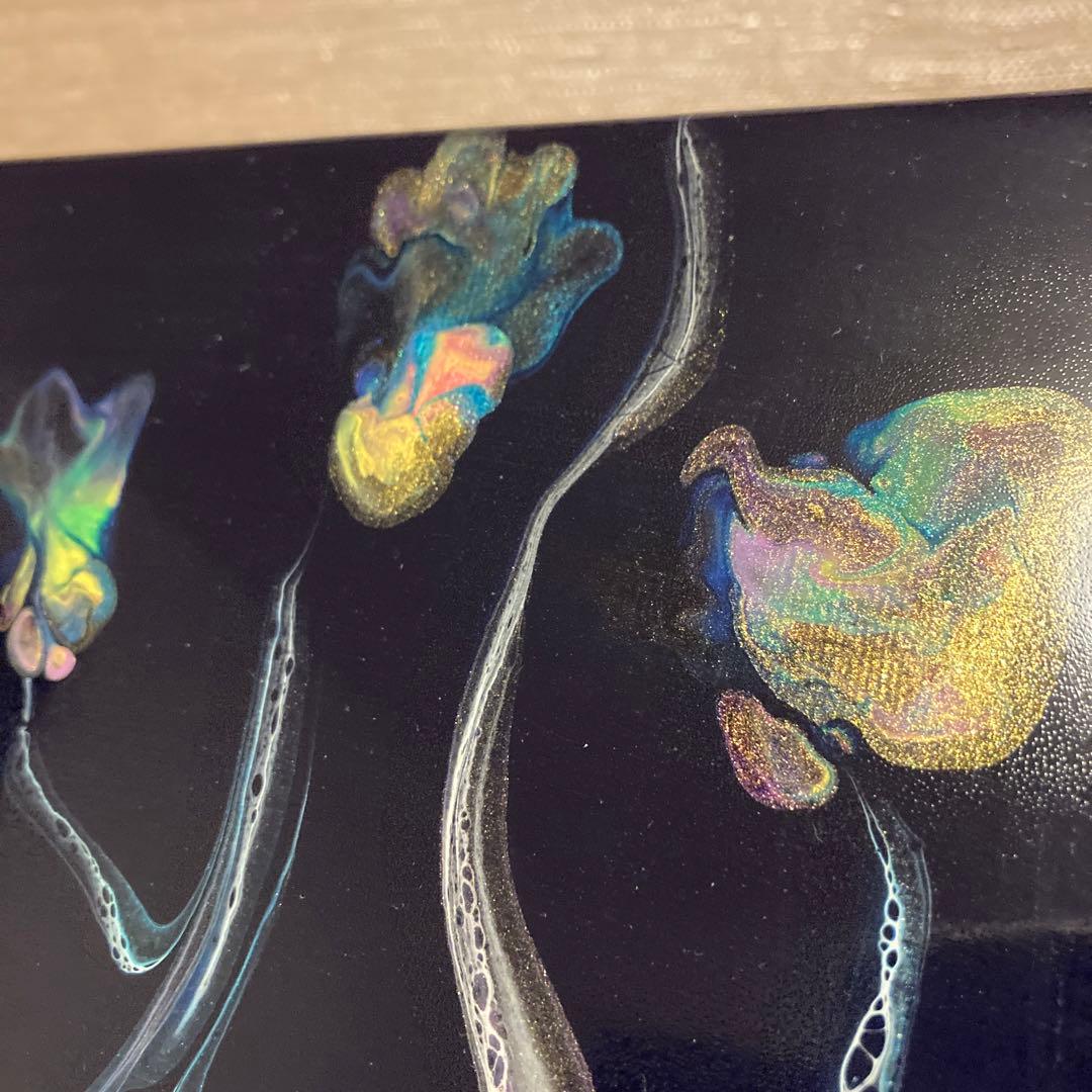 送料込み アクリルペイントアート  原画 ラメ カラフル