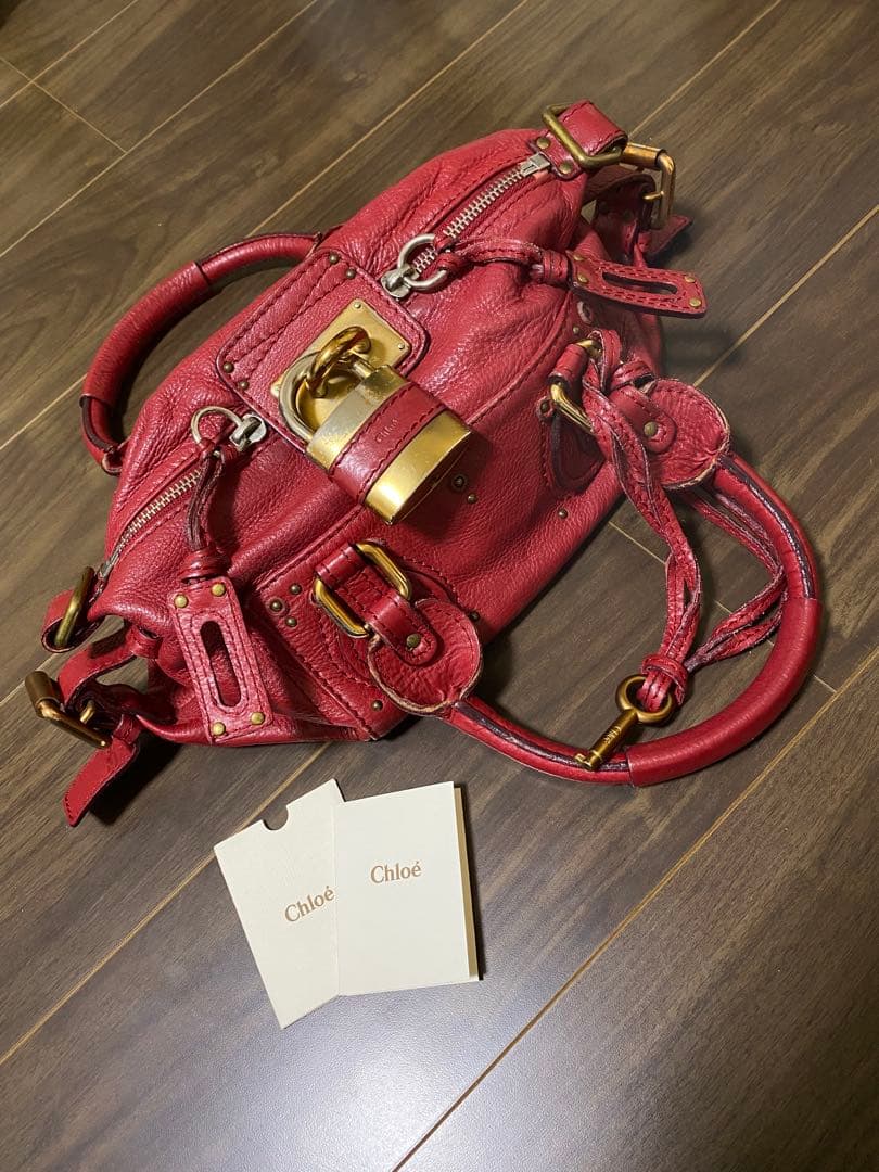 Chloe クロエ パディントン ボルドー レザー ショルダー 希少 ビンテージ