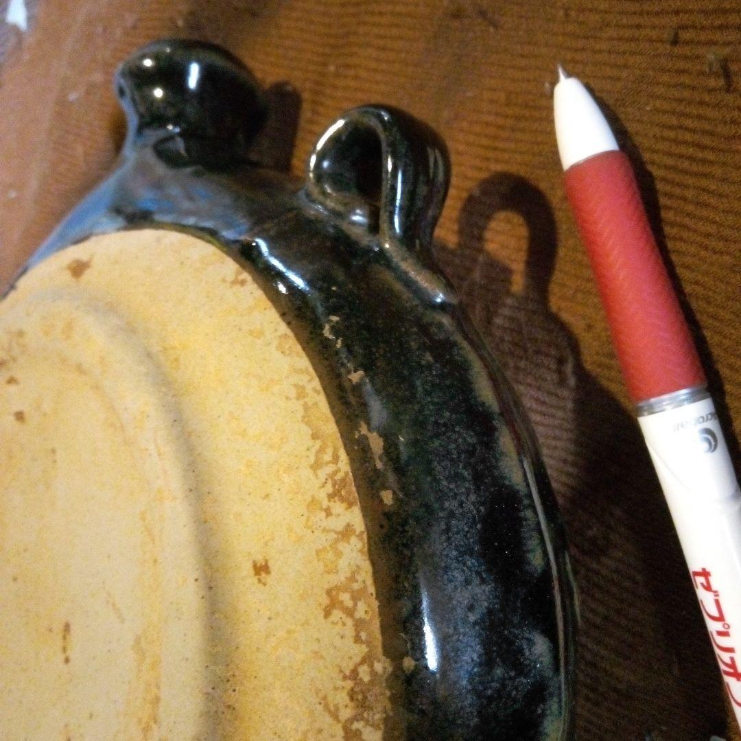 中国陶磁器　宋磁州窯　扁壺水筒