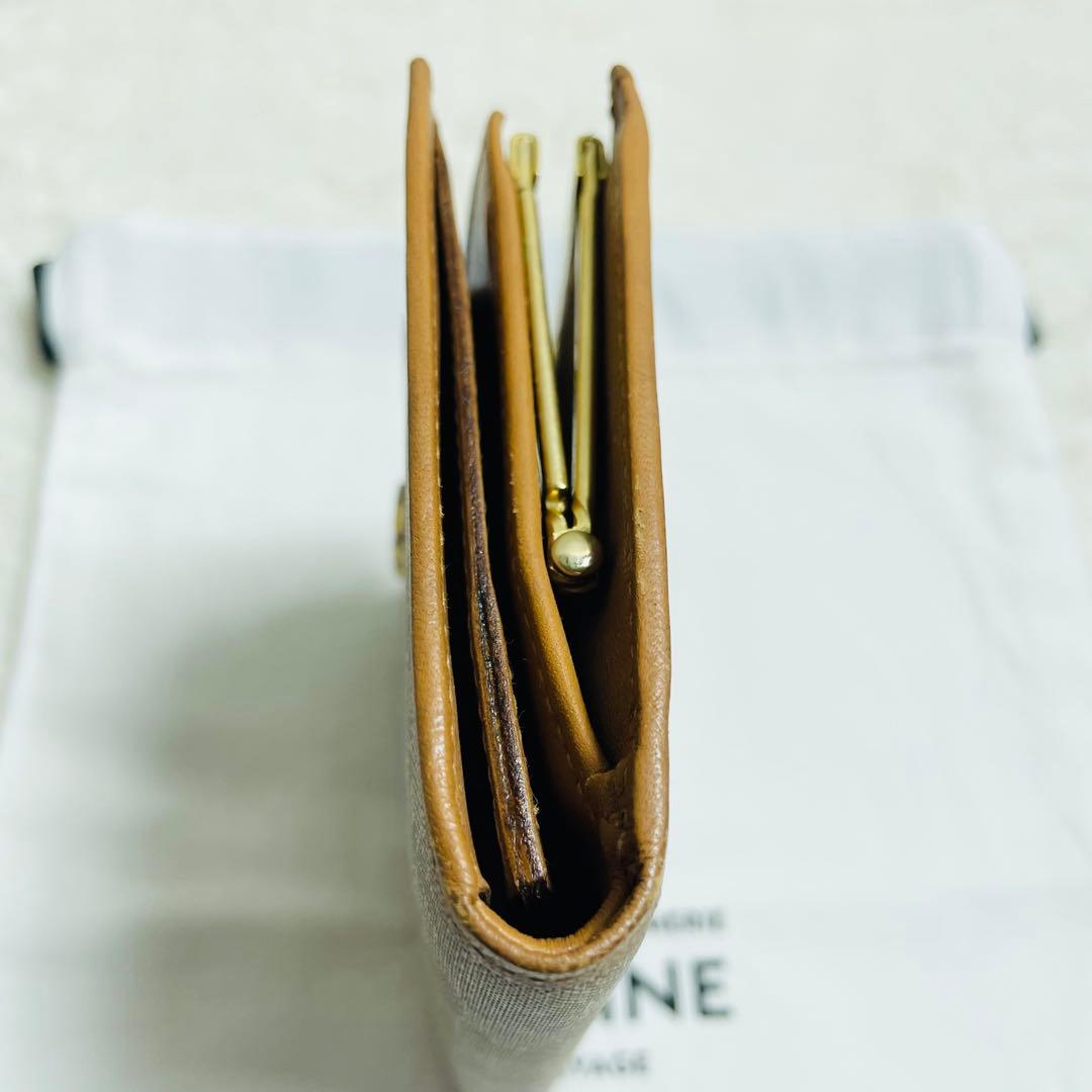 美品CELINE オールドセリーヌ 折り財布 トリオンフ マカダム　希少　がま口