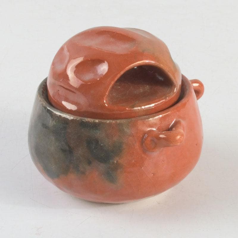 茶道具　川崎和楽造　赤楽　大渡茶入　共箱　V　9461