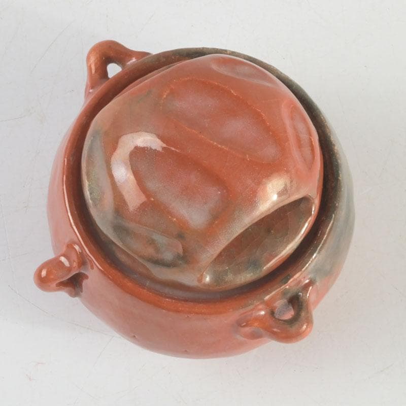 茶道具　川崎和楽造　赤楽　大渡茶入　共箱　V　9461