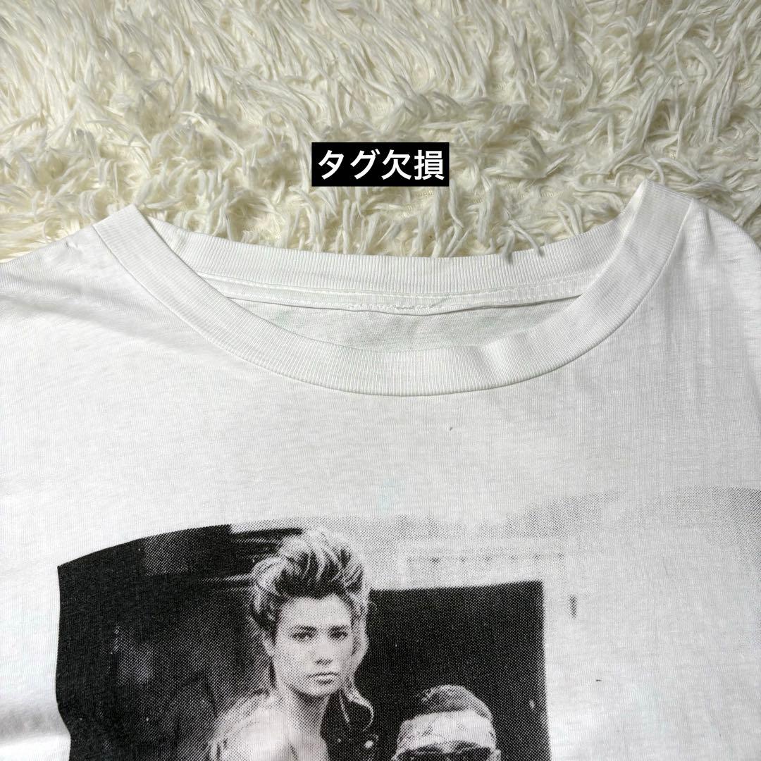 80s フォトTシャツ アメカジ ヴィンテージ XL シングルステッチ 古着 白