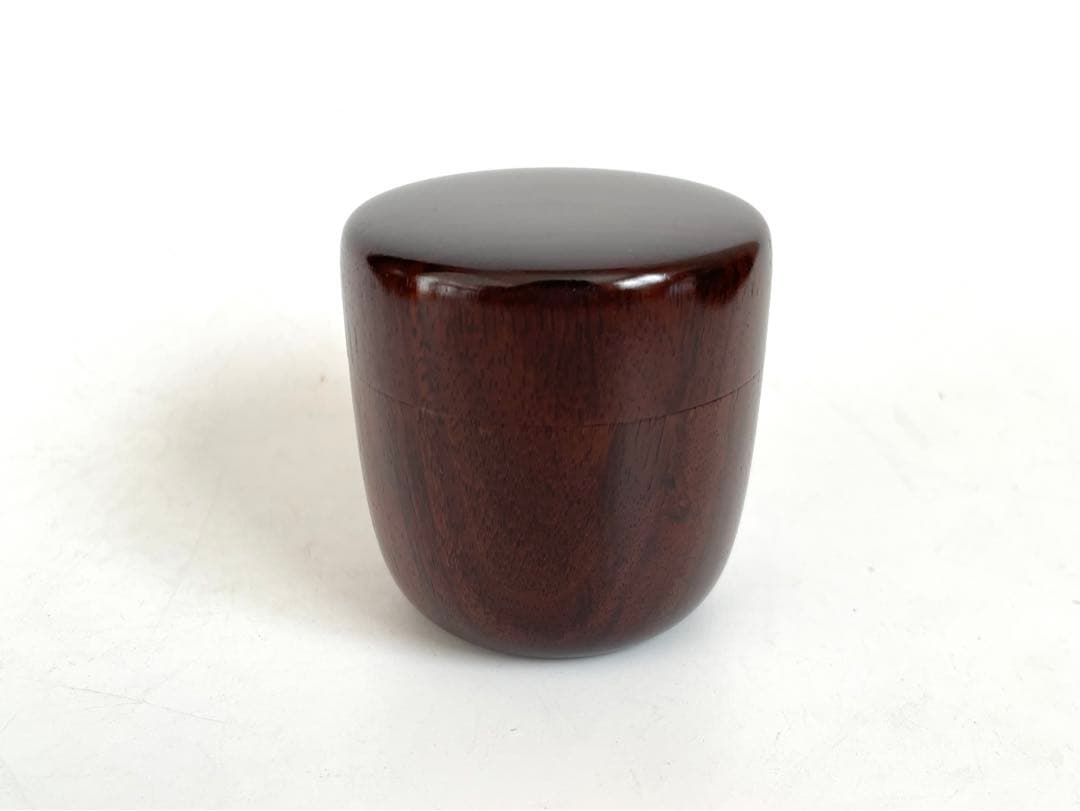 人間国宝　川北良造　紫檀造　中棗　棗　共箱　茶器　茶入　木工芸