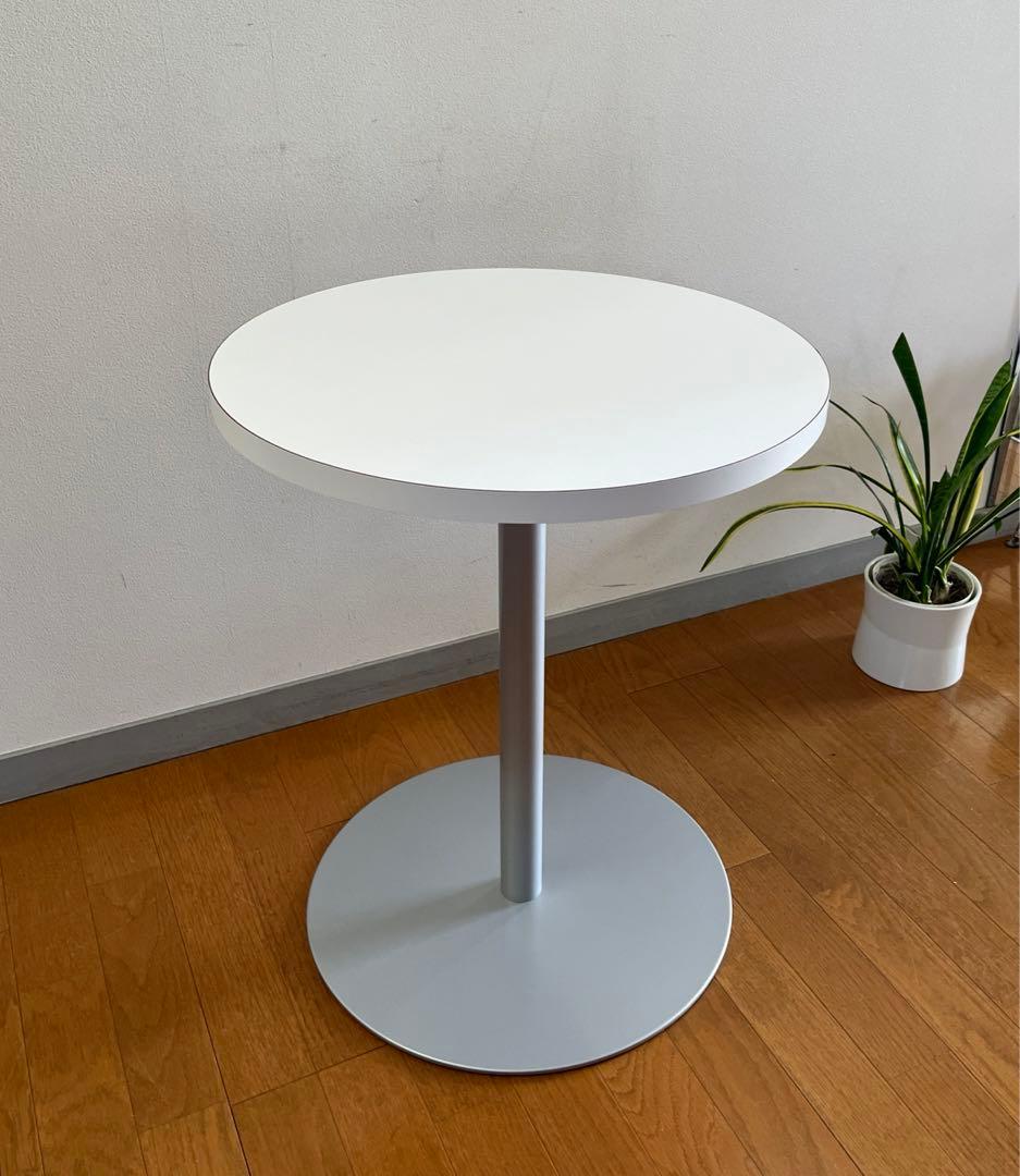 シンプルモダン　ラウンドサイドテーブル　φ500 白　ミッドセンチュリー