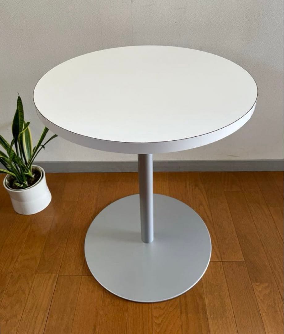 シンプルモダン　ラウンドサイドテーブル　φ500 白　ミッドセンチュリー