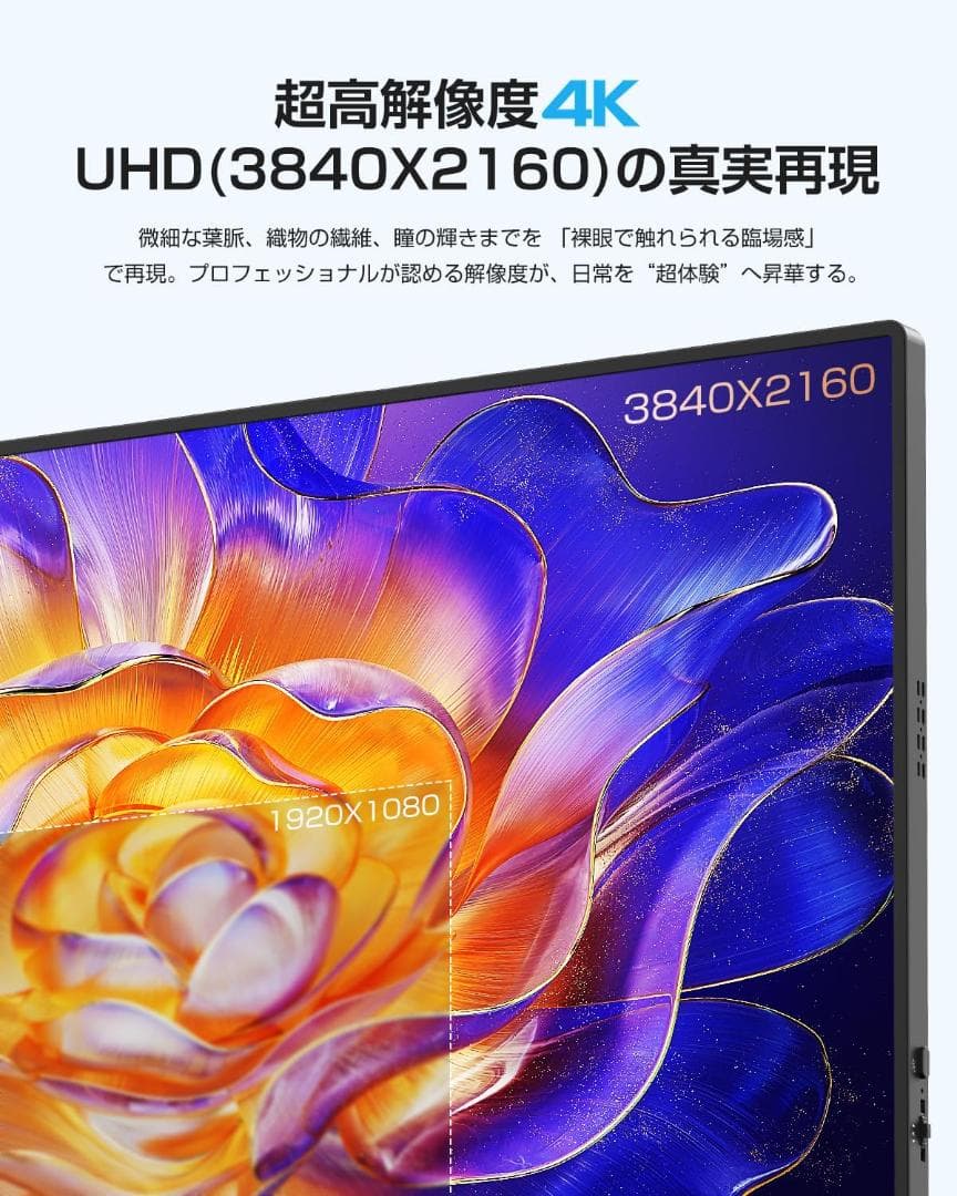 EVICIV モバイルモニター16インチ 4K IPSパネル 3840×2400
