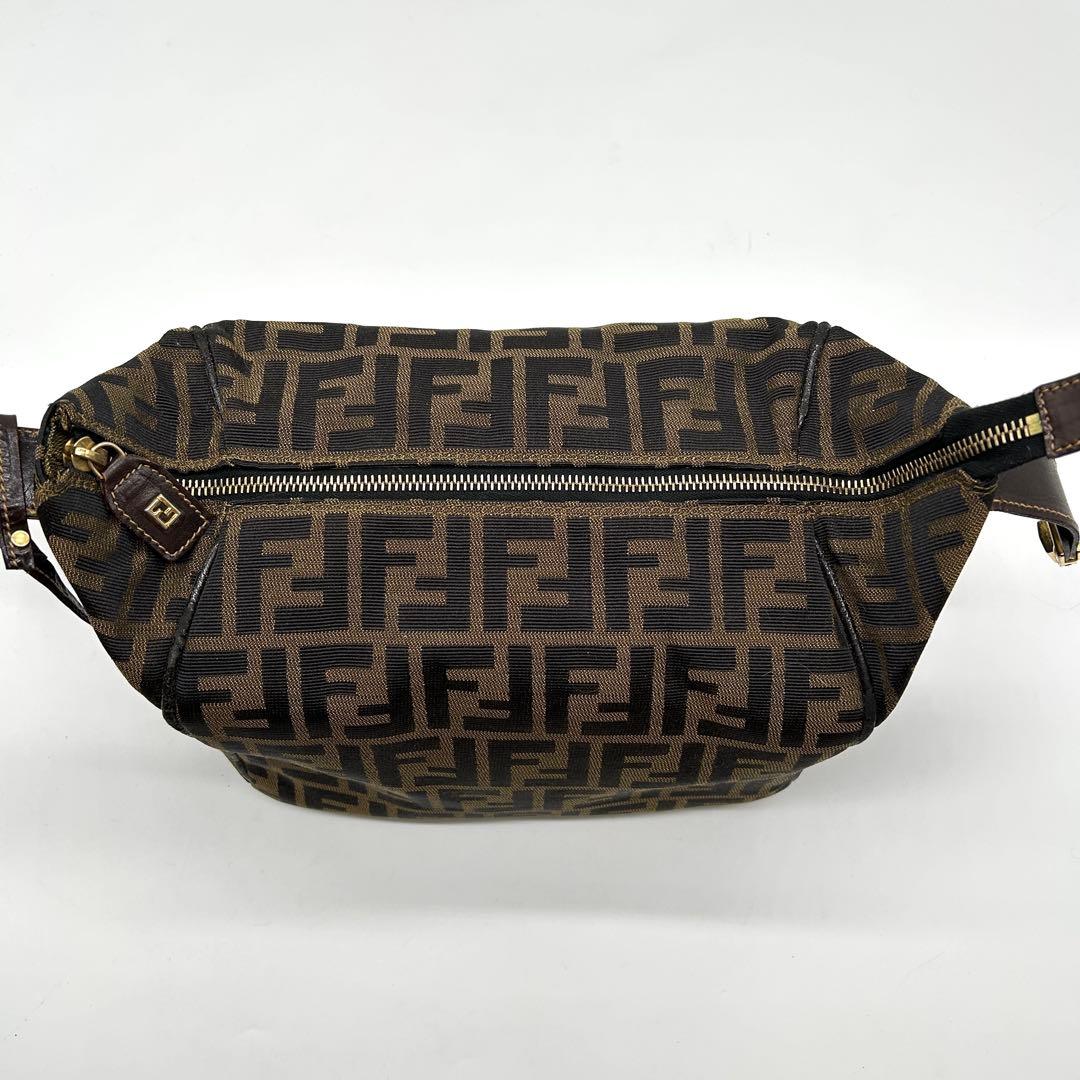 FENDI フェンディ バニティ ハンドバッグ ズッカ 鍵付き ブラウン