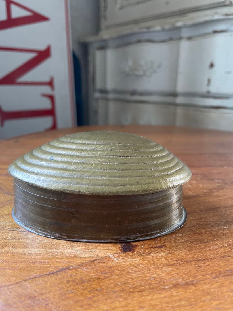 アンティーク　シェル形　真鍮　ジュエリー　アクセサリー　ロザリオ　ボックス　入れ