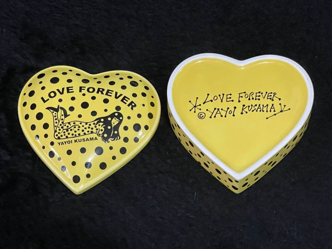 草間彌生 陶器 小物入れ 黄 LOVE FOREVER YAYOI KUSAMA