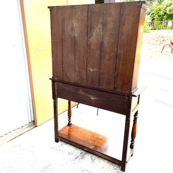 イギリスアンティーク　オープンカップボード　飾り棚　食器棚　オーク材