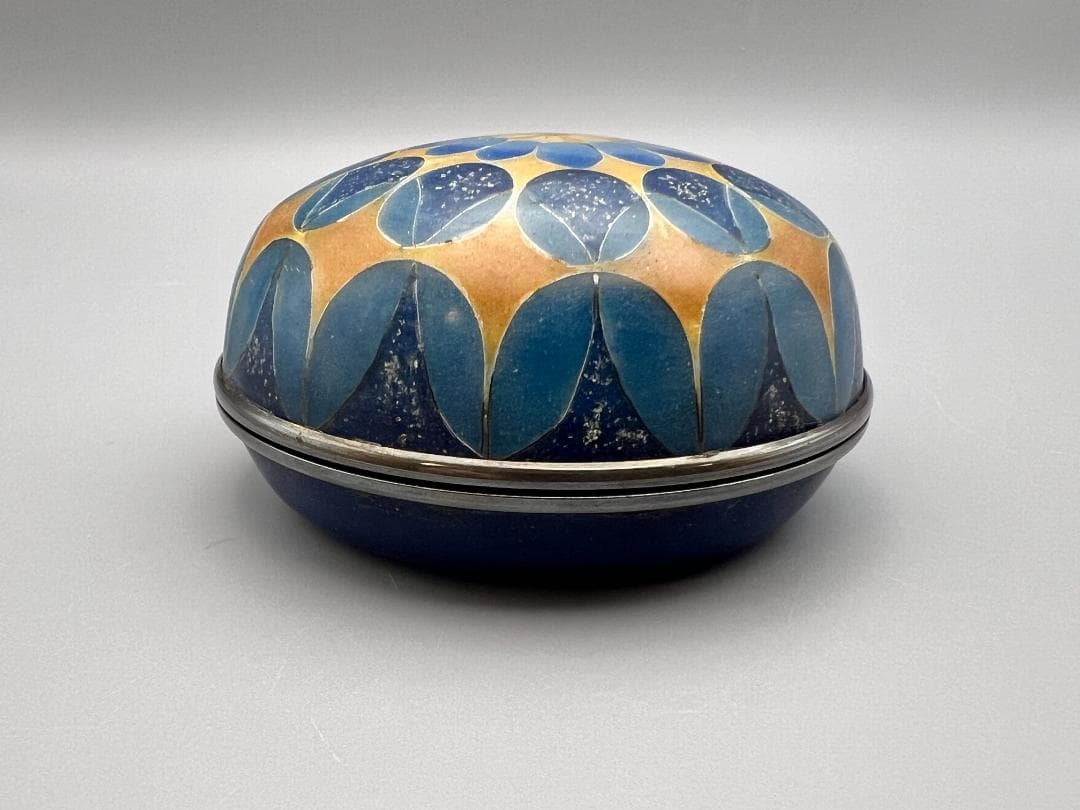 有線七宝蓋物　北原上子作　在銘　香合　重量約174.5g