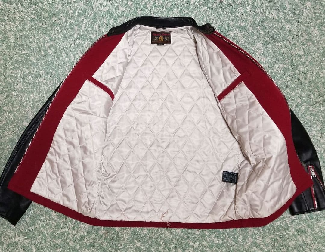 ☆極美品☆羊革ラム袖レザー❕【ROCK 'n roll❗】サガラ刺繍わっぺん♪