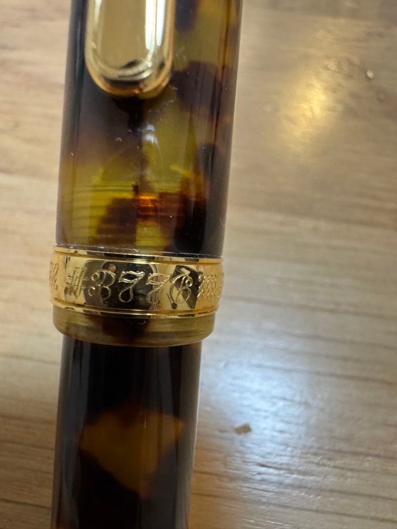 未使用 PLATINUM 万年筆 3776 セルロイド 鼈甲 ペン先14K 細字