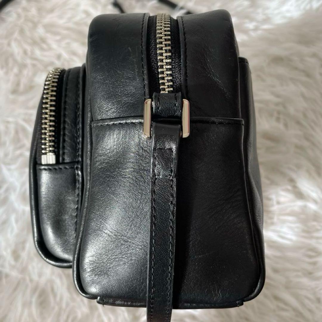 アニエスベー　レザー　アンジェル　ショルダーバッグ　カメラバッグ　牛革レザー