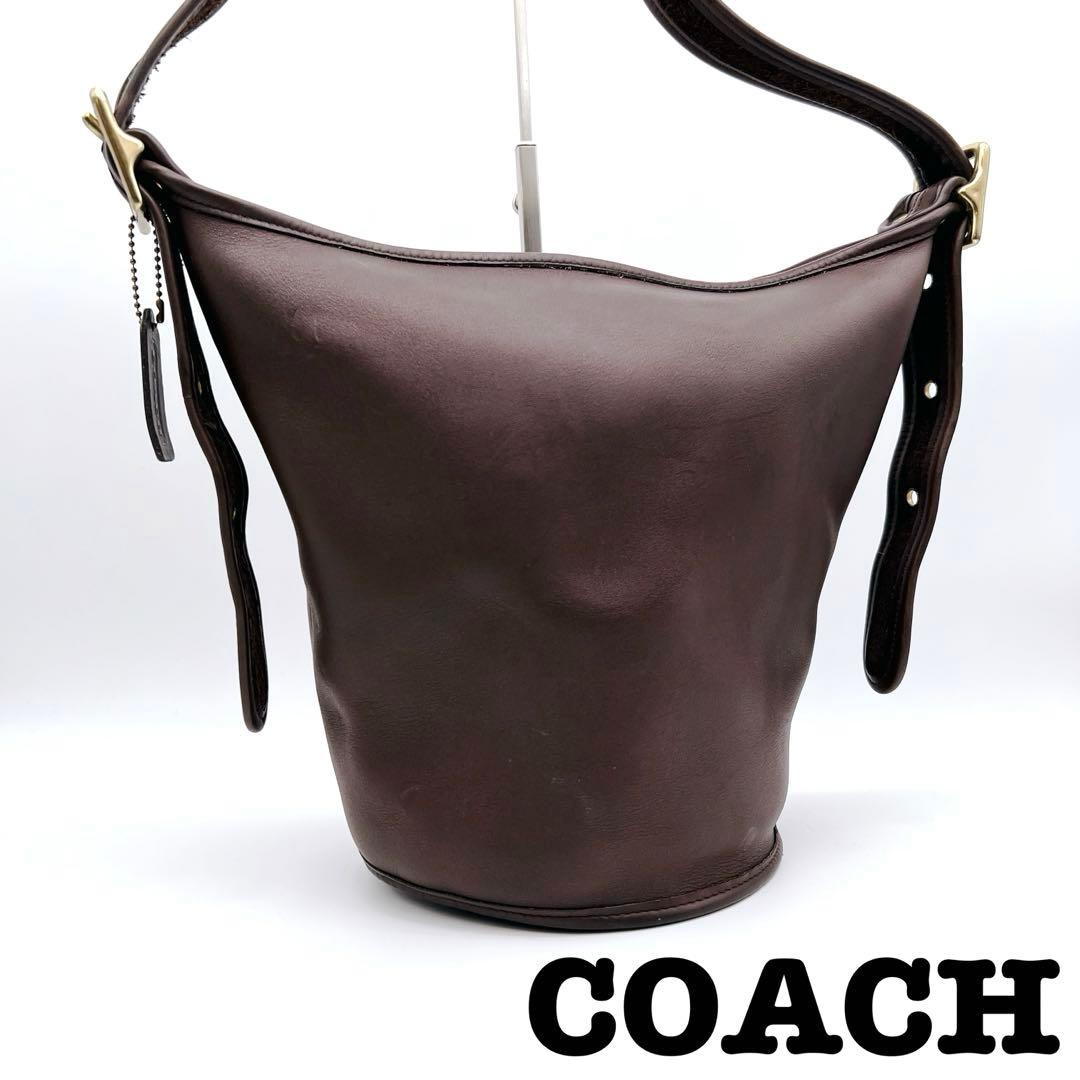 オールドコーチ　コーチ　 ショルダーバッグ　バケツ型　レザー　ブラウン　9953