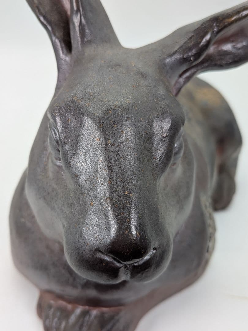 廬山窯 武用君彦 備前干支置物「丁卯」 備前焼 共箱共布栞 兎 うさぎ 卯年