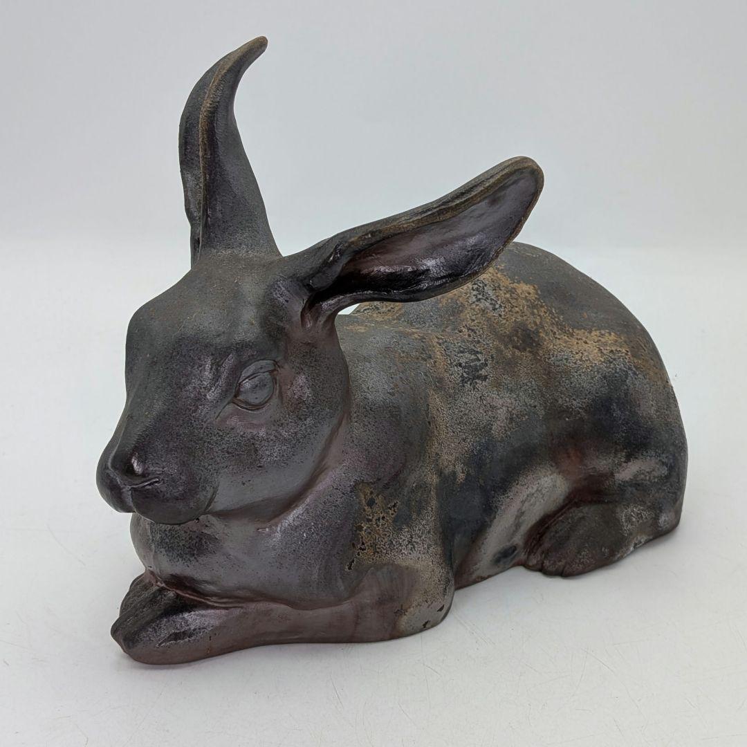 廬山窯 武用君彦 備前干支置物「丁卯」 備前焼 共箱共布栞 兎 うさぎ 卯年