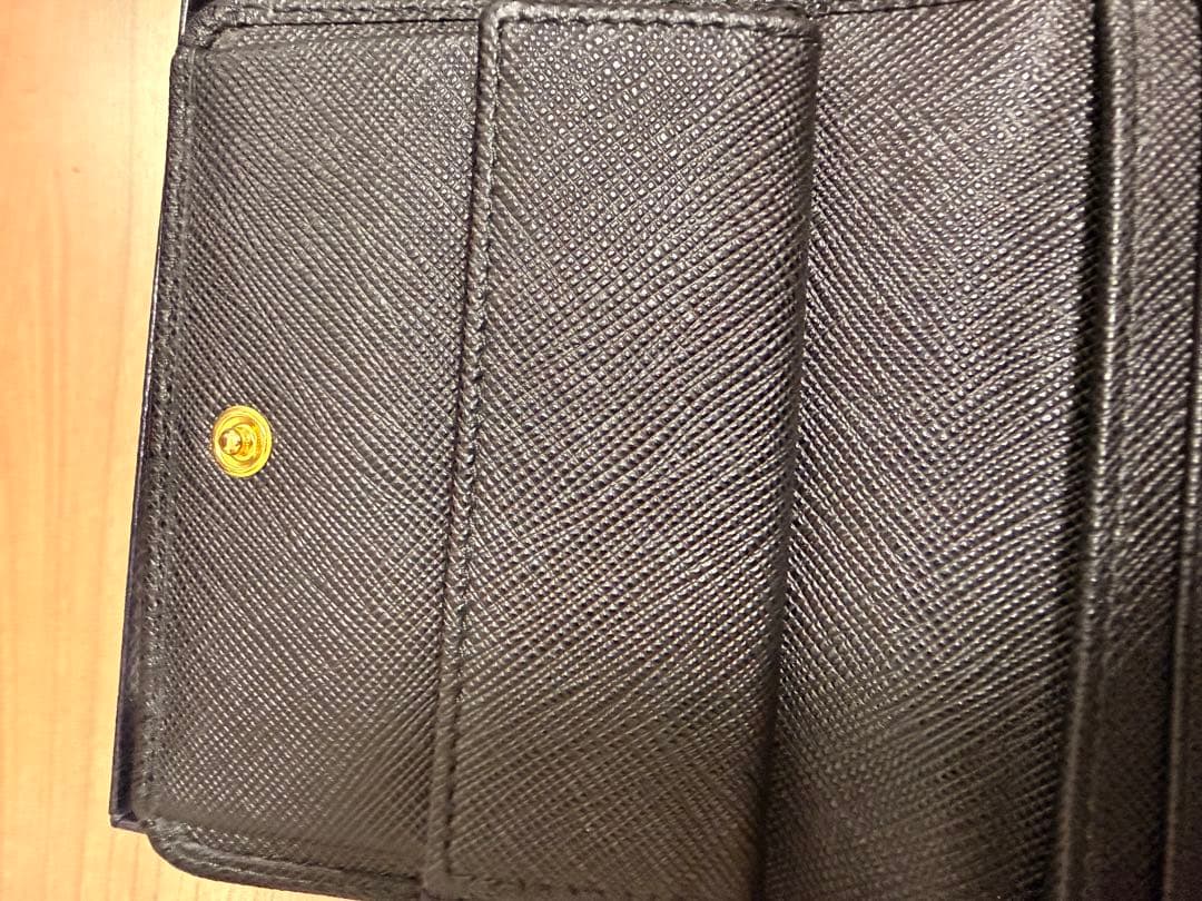 PRADA サフィアーノレザー 三つ折り財布 ブラック