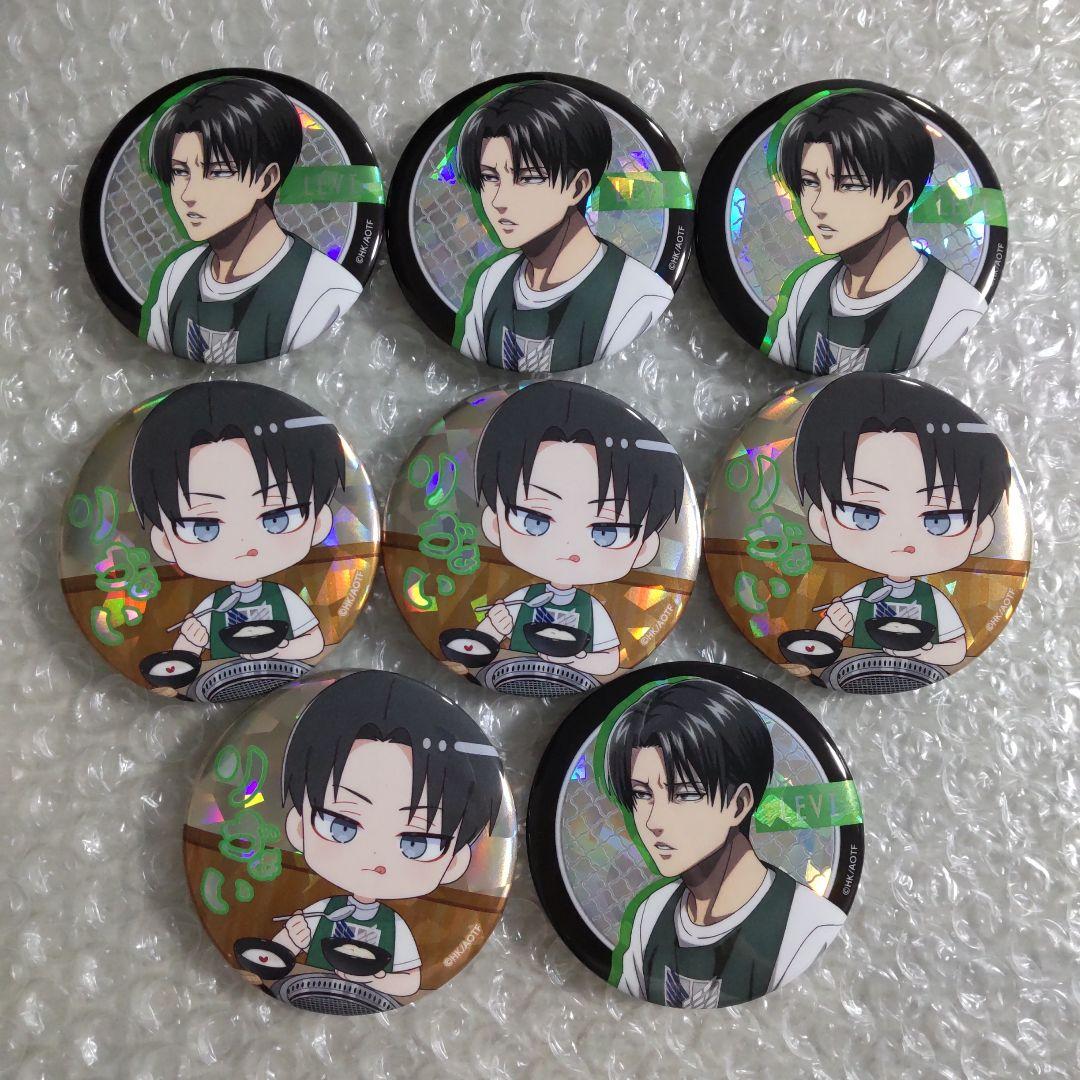進撃の巨人 じゅうじゅうカルビ トレーディングホログラム缶バッジ リヴァイ ８個