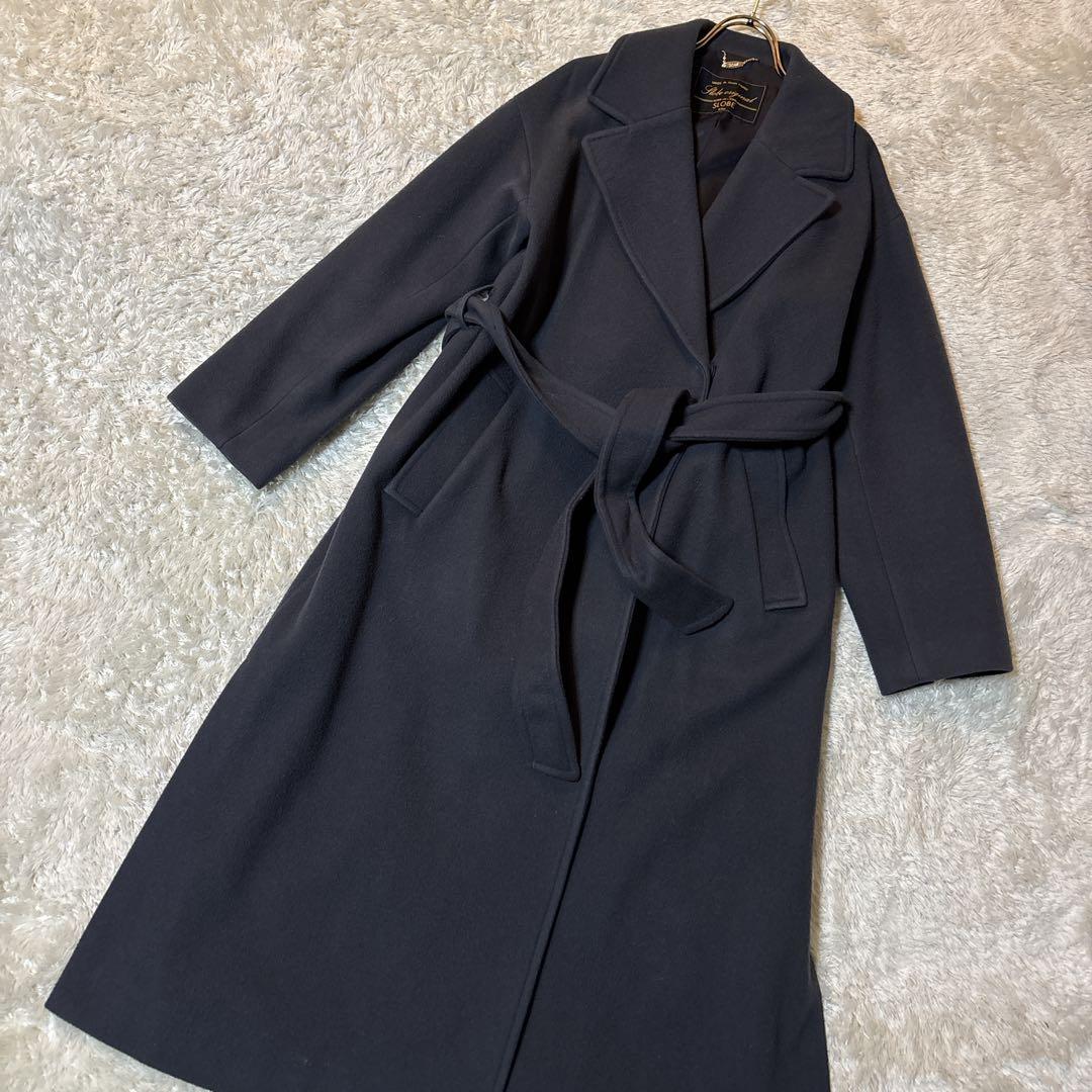 スローブイエナ SUPER100 メルトン ビックラペル ロングコート 36