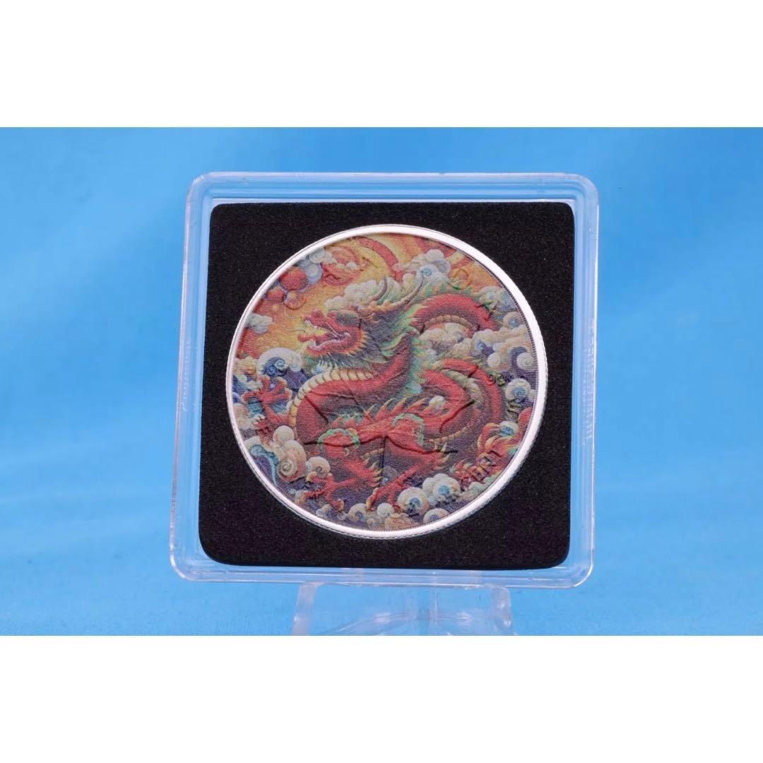 世界250枚限定 カナダ メイプルリーフ 銀貨 カラー レッドドラゴン 1オンス