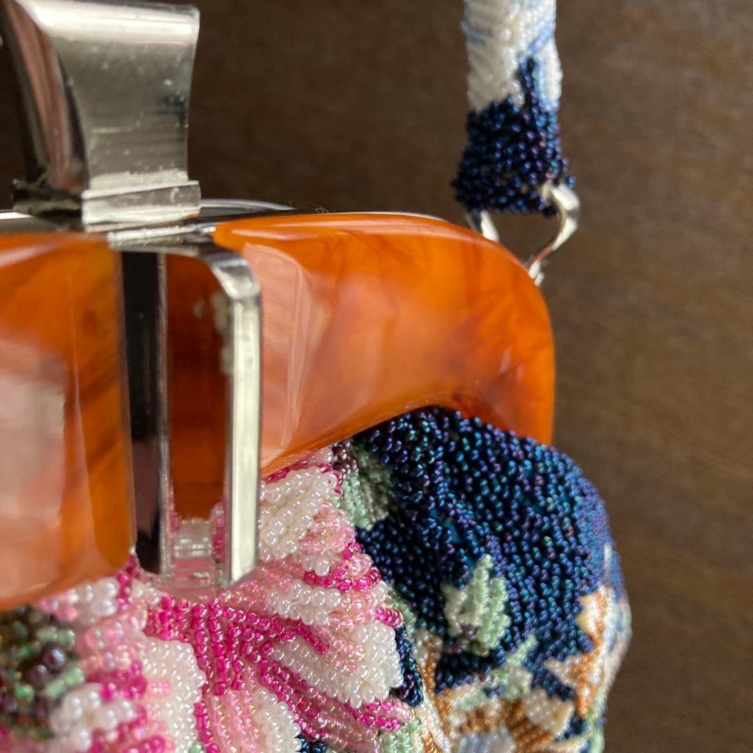 総ビーズバッグ　昭和レトロ　和装　がま口