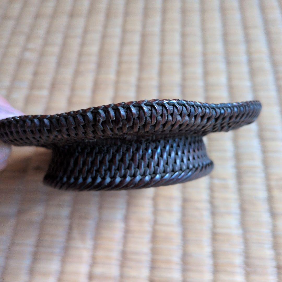 天目台　竹編　朱塗