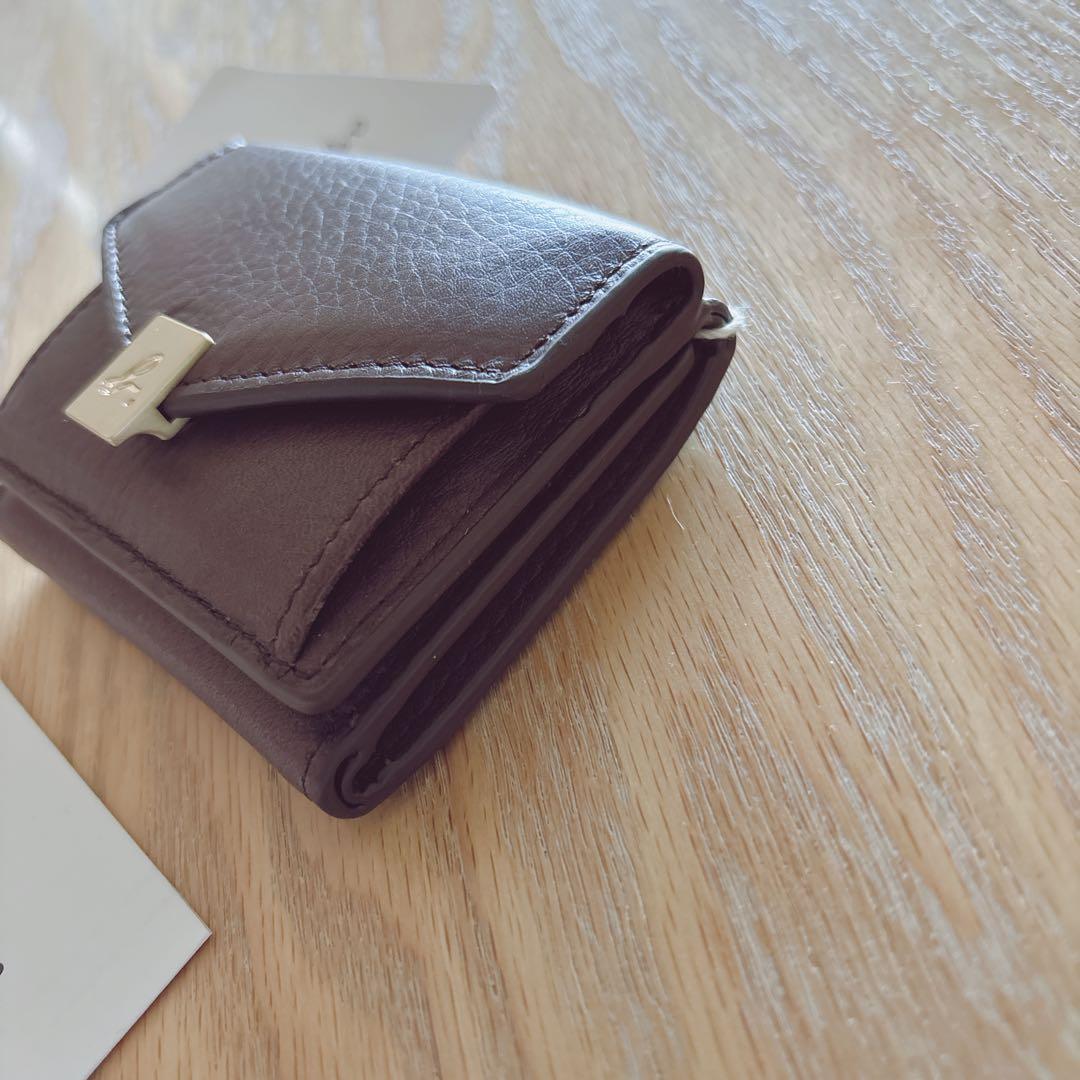 ●訳あり●アニエスベー ミニ財布 本革 ブラウン 茶 ミニウォレット 新品