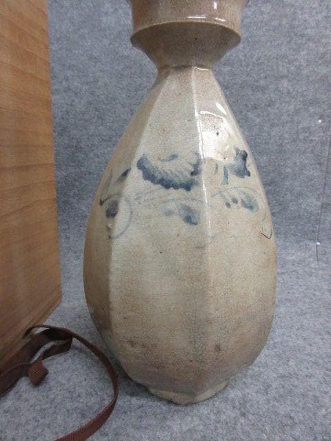 李朝染付青花面取徳利箱附き [B26266]