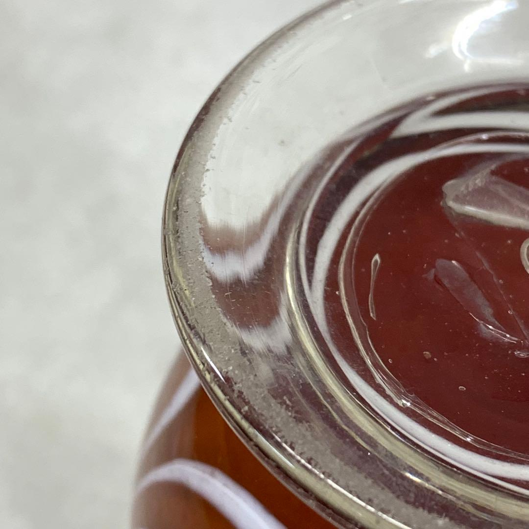 花瓶 高さ19.3 cm 赤茶 硝子 花生 アンティーク 吹きガラス