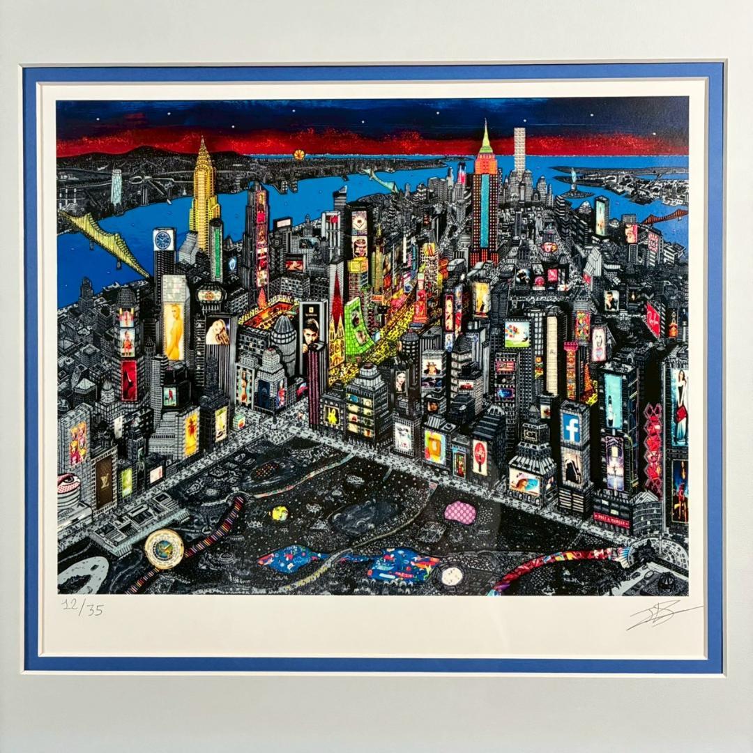 美品 ヨハン・ペラトーネル「ラグジュアリー・ニューヨーク」ジクレー 直筆サイン入