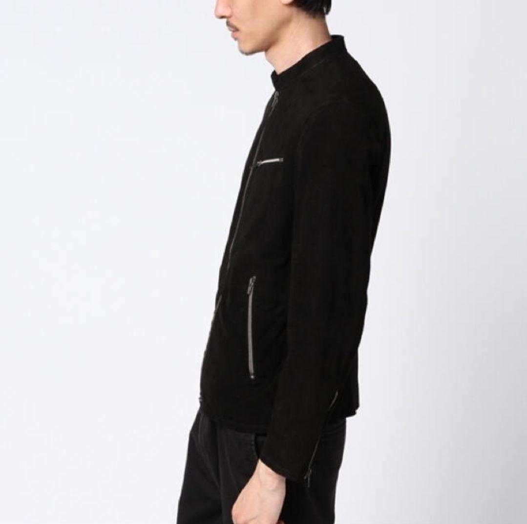 マ*ー様 アバハウス 本革 ゴートレザー ブラックスエード シングルライダース