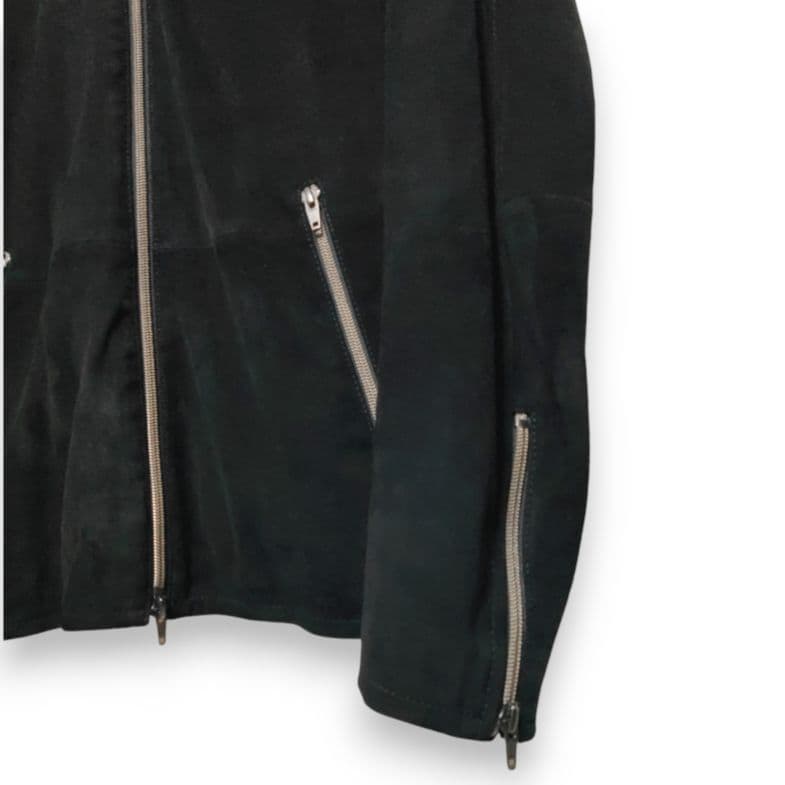 マ*ー様 アバハウス 本革 ゴートレザー ブラックスエード シングルライダース