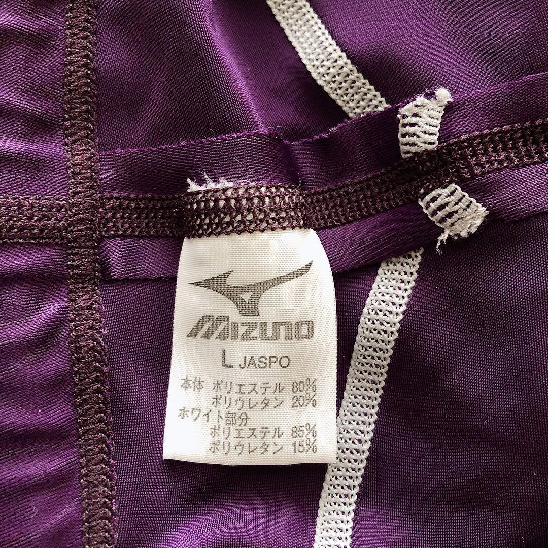 Mizuno 競泳水着 アクセルスーツ ロングスパッツ 紫 赤 Lサイズ
