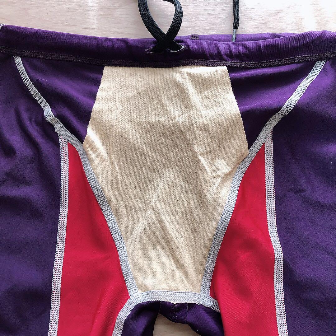 Mizuno 競泳水着 アクセルスーツ ロングスパッツ 紫 赤 Lサイズ