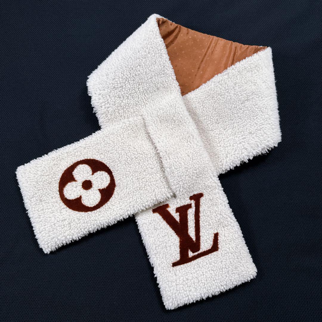 【美品】LOUIS VUITTON エシャルプ・シャーリング マフラー ムートン