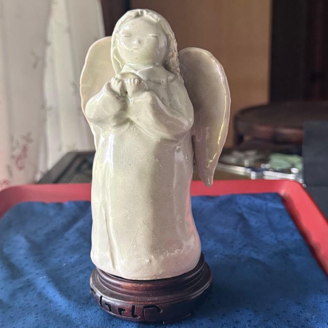 F様へ感謝お嫁入り‼️愛ある作家の最上手フィギュリン「黄色い星にいのる天使」一体