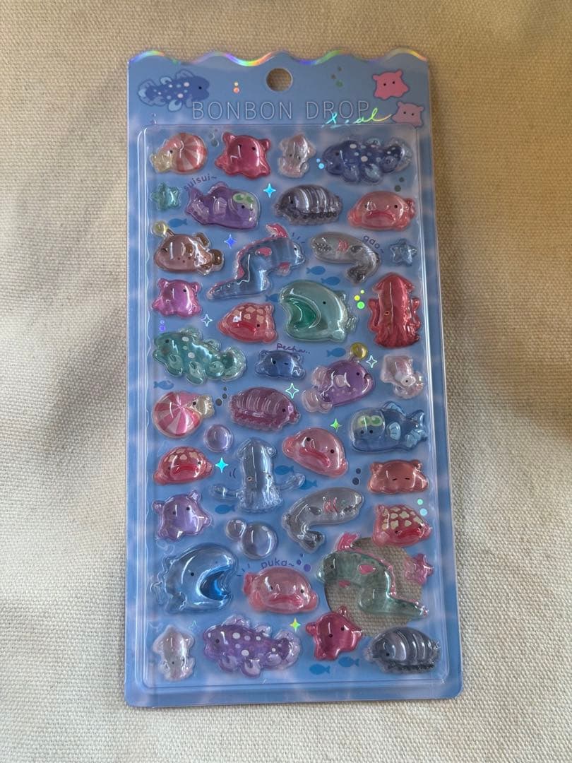 水族館限定　4枚セット　ボンボンドロップシール