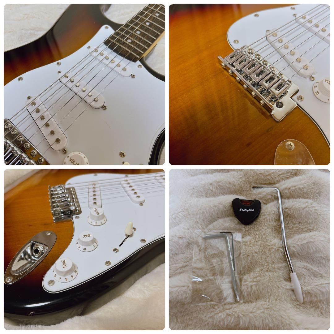 Photogenic ストラトタイプ エレキギター ケース アーム ピックなど付