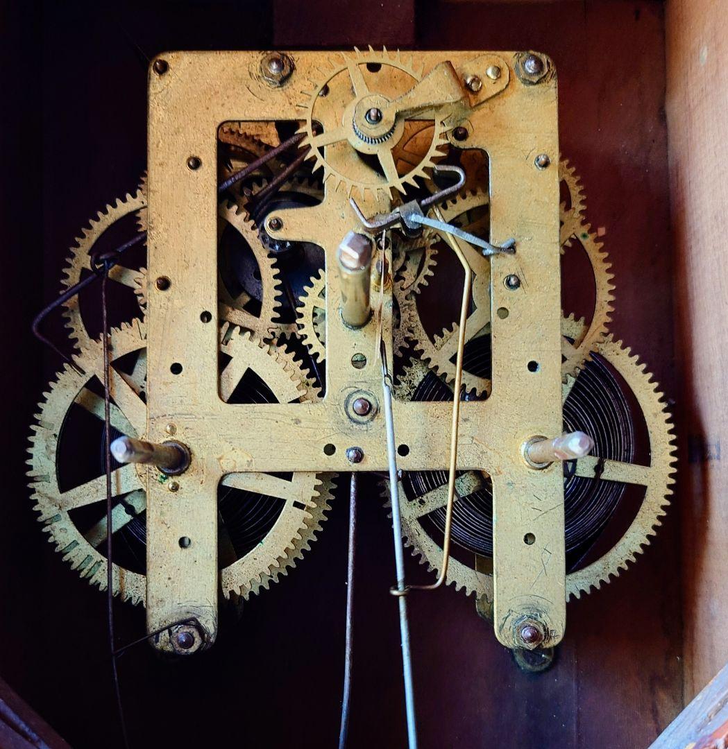 〈完動・美品〉精工舎　小玉縁尾長八角ゼンマイ振り子掛け時計 ボンボン時計古時計