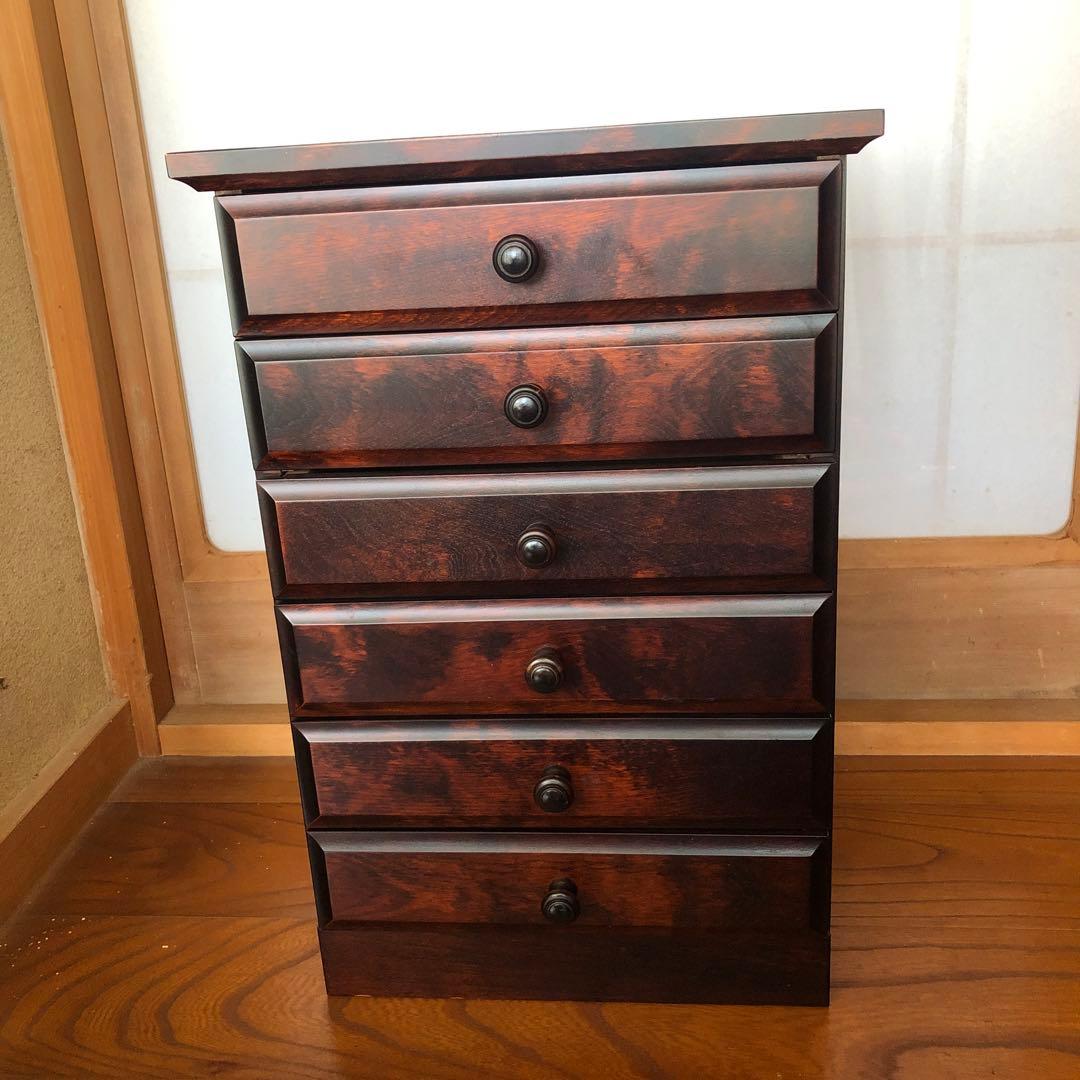 北海民芸　北海道民芸　民芸小箱　チェスト　6段　天然木