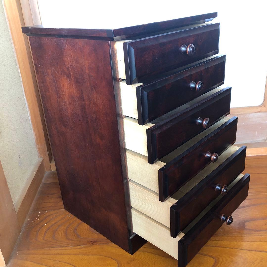 北海民芸　北海道民芸　民芸小箱　チェスト　6段　天然木