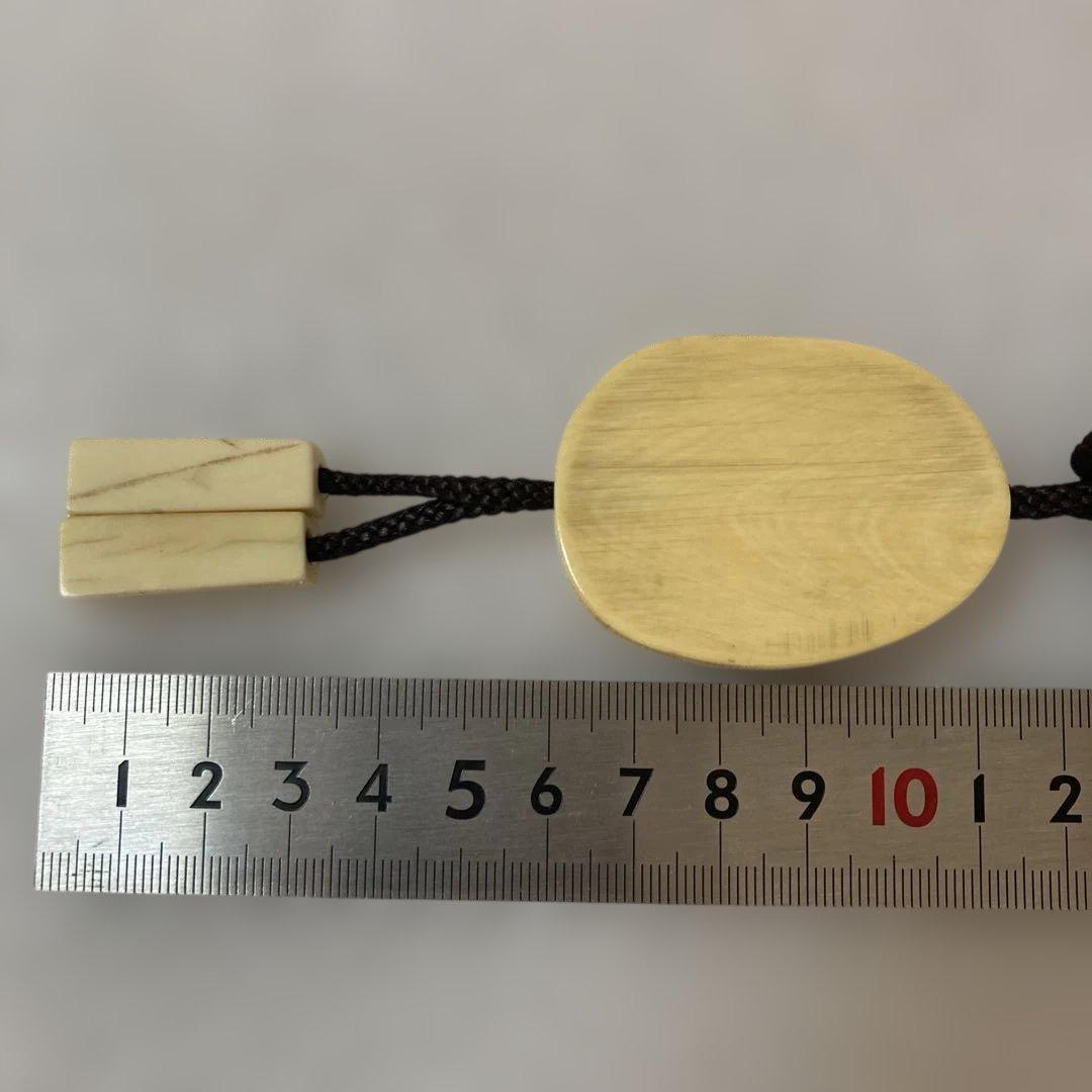 極上　天然素材　時代物　能面　吉祥面 おかめ　ループタイ